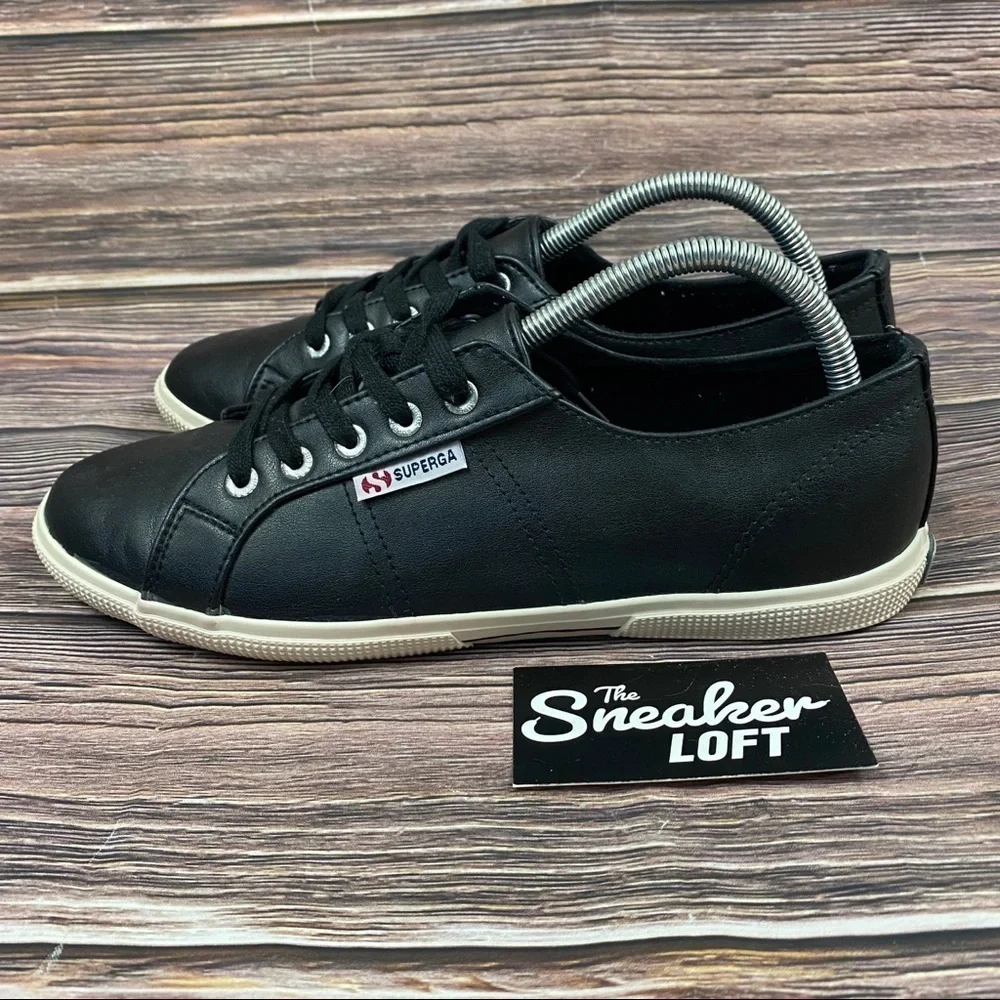 Superga Black Rubber Women's Fashion Sneakers Size 10